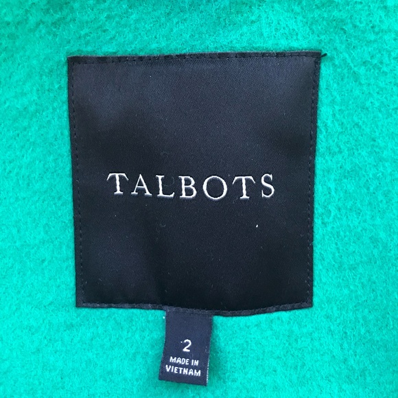 Emerald Green Coat with Polka Dot Lining and Removable Faux Fur Collar - Picture 7 of 9